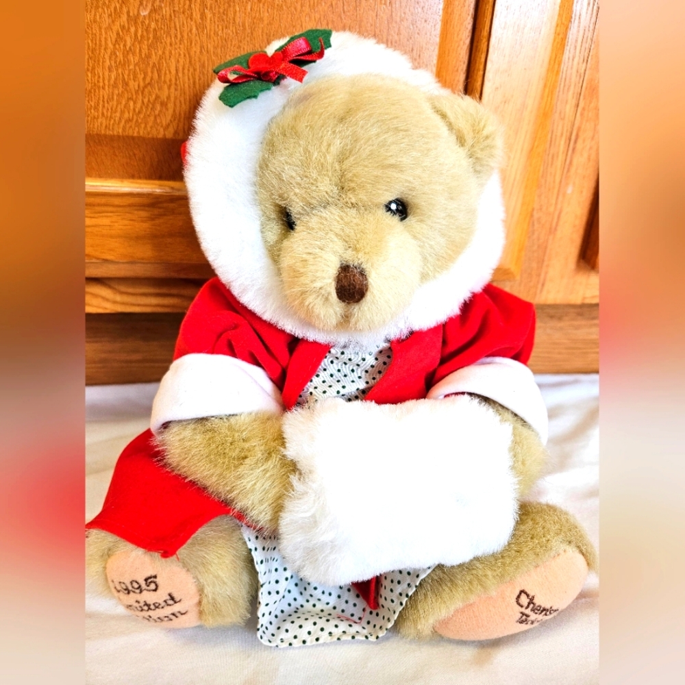 Vintage Dakin Cherished Teddies Plush Alice 1995 Limited Edition Christmas Mint